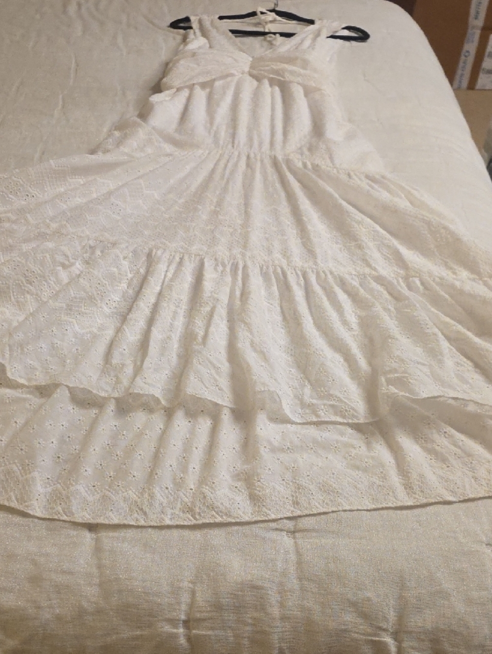 Misa Los Angeles Ksenia Cotton Eyelet Asymmetrical Maxi Dress Size XL - Picture 10 of 16